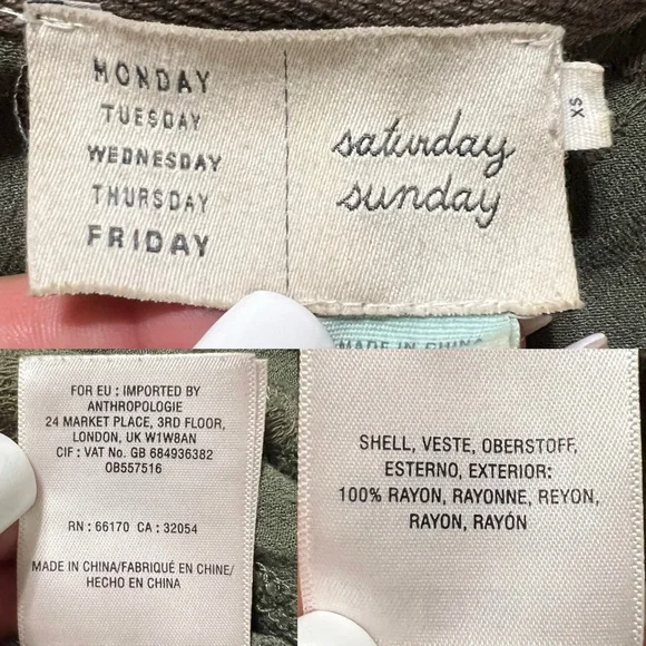 Antropologie Saturday Sunday Tonal Embroidered
Floral Green Dolan Sleeve Jacket - Picture 12 of 12